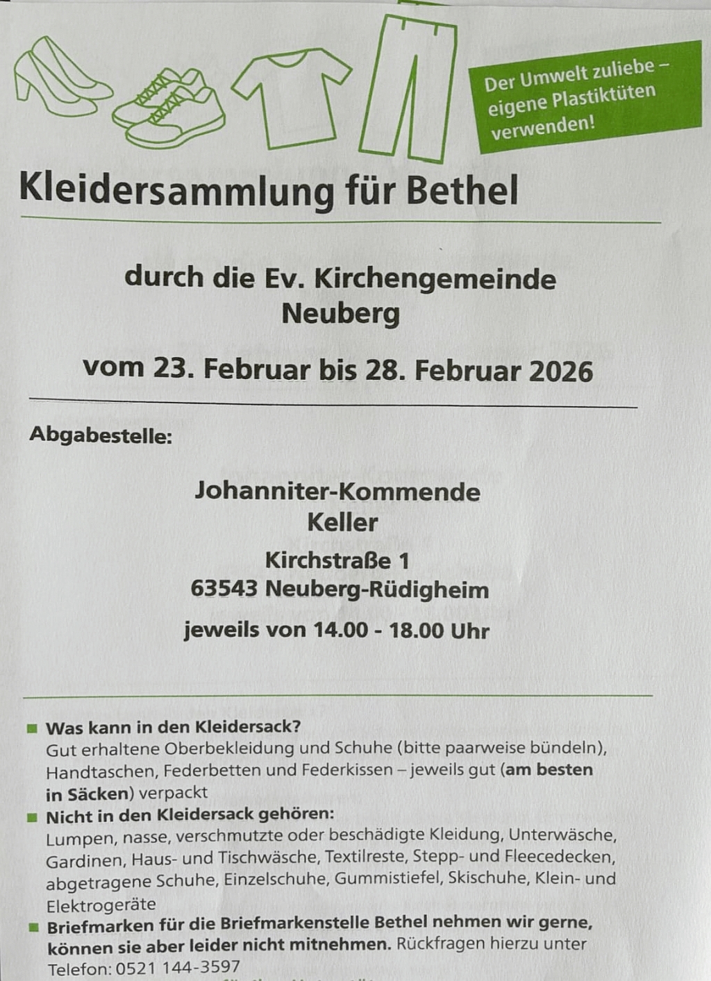 Kleidersammlung Bethel