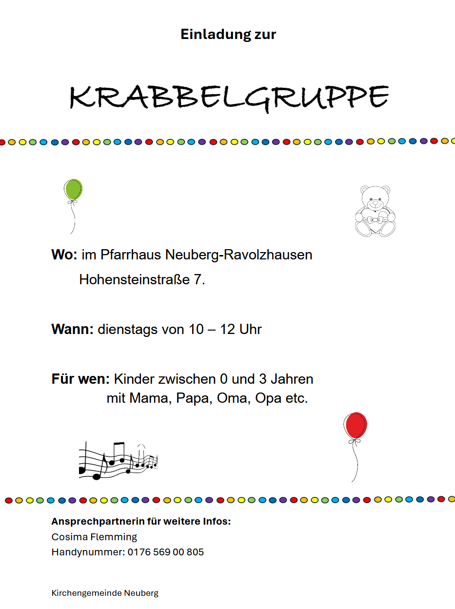 Einladung Krabbelgruppe